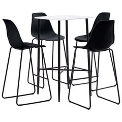 Комплект мебели для бара, 5 частей, черный цвет, пластик цена и информация | Комплекты мебели для столовой | pigu.lt