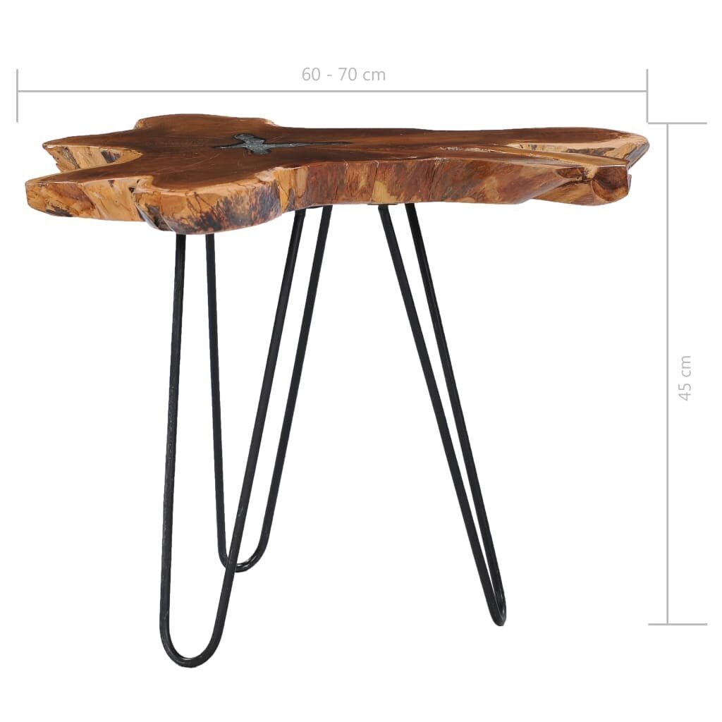 Kavos staliukas 70x45 cm rudas - pilkas kaina ir informacija | Kavos staliukai | pigu.lt