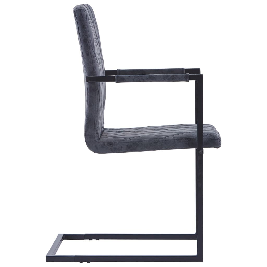 Gembinės valgomojo kėdės, 2vnt., juodos, dirbtinė oda kaina ir informacija | Virtuvės ir valgomojo kėdės | pigu.lt