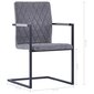 Gembinės valgomojo kėdės, 2vnt., tamsiai pilkos, dirbtinė oda цена и информация | Virtuvės ir valgomojo kėdės | pigu.lt
