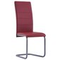 Gembinės valgomojo kėdės, 2vnt., raudonos, dirbtinė oda kaina ir informacija | Virtuvės ir valgomojo kėdės | pigu.lt