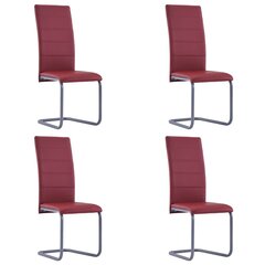 Gembinės valgomojo kėdės vidaXL, 4vnt., raudonos kaina ir informacija | Virtuvės ir valgomojo kėdės | pigu.lt