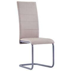 Обеденные стулья с дизайном кронштейна, 2 шт., цвета капучино, искусственная кожа цена и информация | Стулья для кухни и столовой | pigu.lt