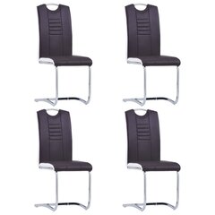 Gembinės valgomojo kėdės vidaXL, 4vnt., rudos kaina ir informacija | Virtuvės ir valgomojo kėdės | pigu.lt