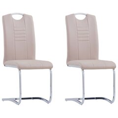 Кресло-столовые стулья, 2 шт., капучино, искусственная кожа цена и информация | Стулья для кухни и столовой | pigu.lt
