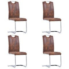 Кресло-столовые стулья, 4 шт., коричневые цена и информация | Стулья для кухни и столовой | pigu.lt