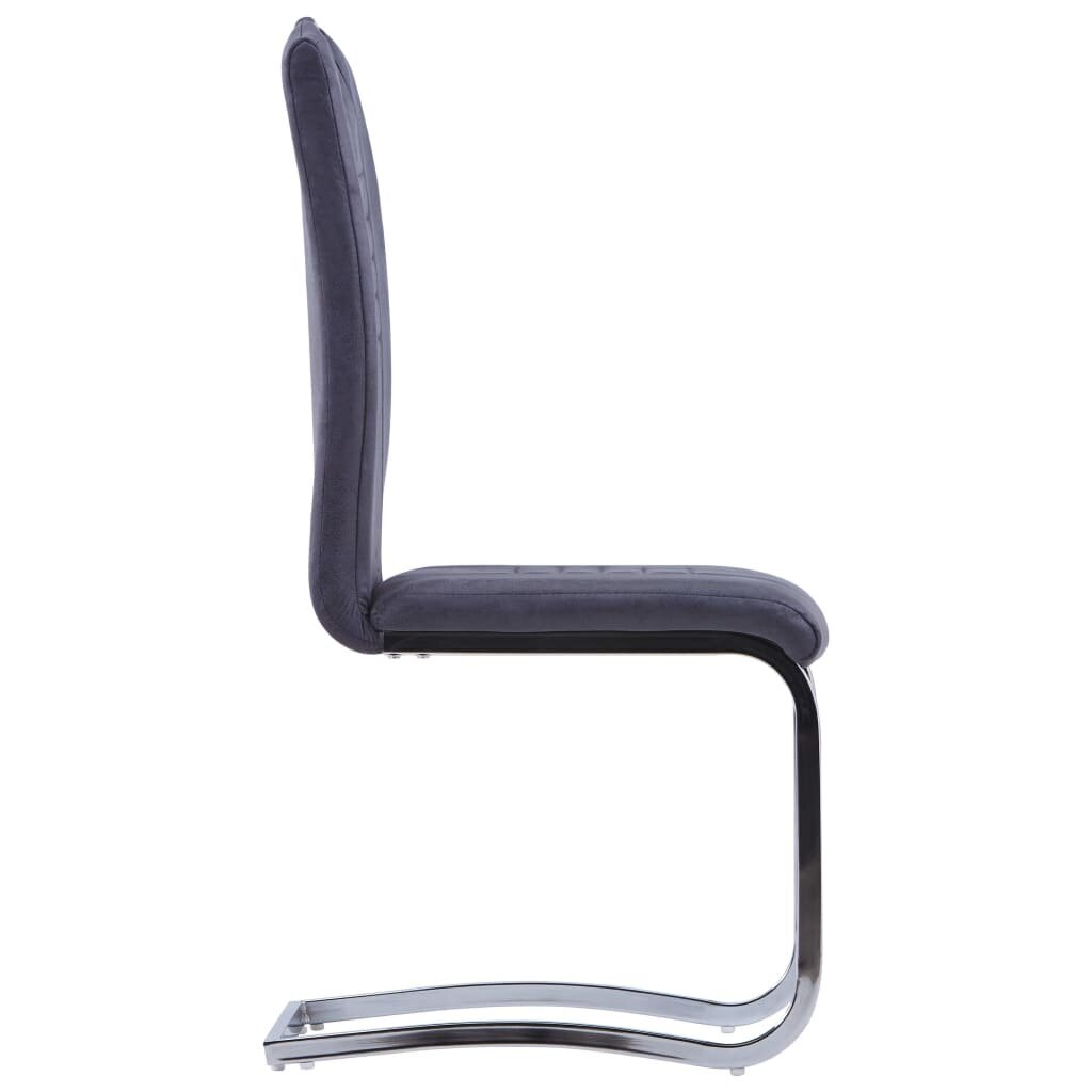 Gembinės valgomojo kėdės, 2vnt., pilkos, dirbtinė versta oda kaina ir informacija | Virtuvės ir valgomojo kėdės | pigu.lt