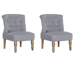 Prancūziško stiliaus kėdės, 2 vnt., pilkos цена и информация | Кресла в гостиную | pigu.lt