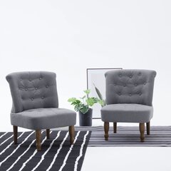 Prancūziško stiliaus kėdės, 2 vnt., pilkos kaina ir informacija | Prancūziško stiliaus kėdės, 2 vnt., pilkos | pigu.lt
