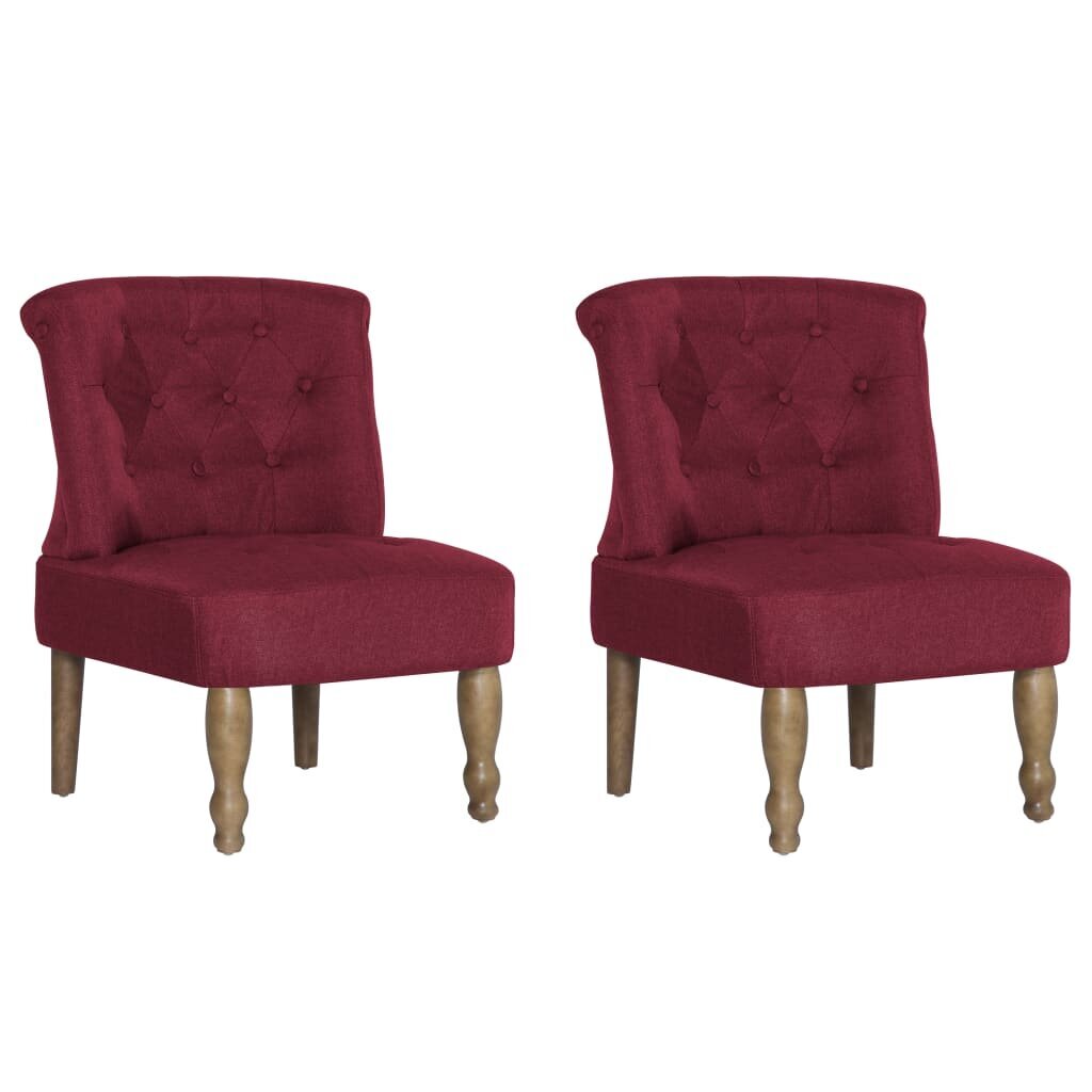 Prancūziško stiliaus kėdės, 2vnt., raudonos kaina ir informacija | Svetainės foteliai | pigu.lt
