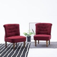 Prancūziško stiliaus kėdės, 2vnt., raudonos kaina ir informacija | Svetainės foteliai | pigu.lt