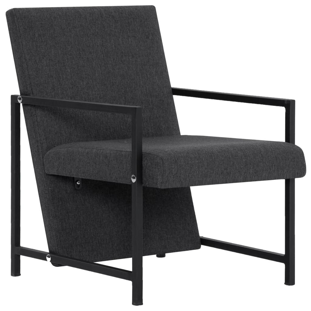 Krėslas su chromuotomis kojomis, pilkas kaina ir informacija | Svetainės foteliai | pigu.lt