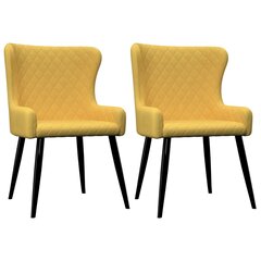 Valgomojo kėdės, 2 vnt., geltonos spalvos, audinys цена и информация | Стулья для кухни и столовой | pigu.lt