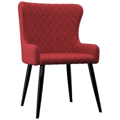 Valgomojo kėdės, 2 vnt., tamsiai raudonos spalvos, audinys цена и информация | Стулья для кухни и столовой | pigu.lt