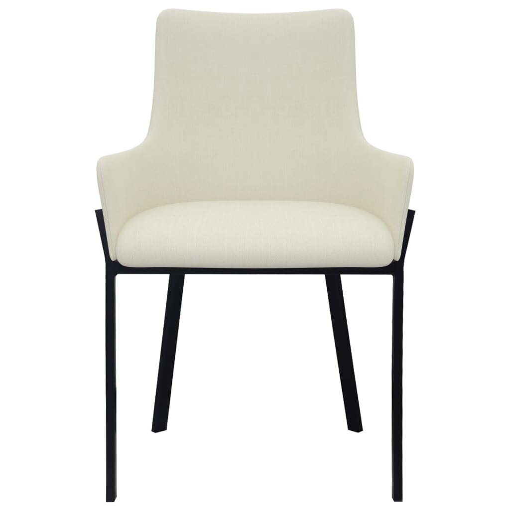 Valgomojo kėdės, 2 vnt., kreminės spalvos, audinys цена и информация | Virtuvės ir valgomojo kėdės | pigu.lt