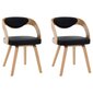Valgomojo kėdės, 2vnt., juodos, išlenkta med. ir dirbt. oda цена и информация | Virtuvės ir valgomojo kėdės | pigu.lt