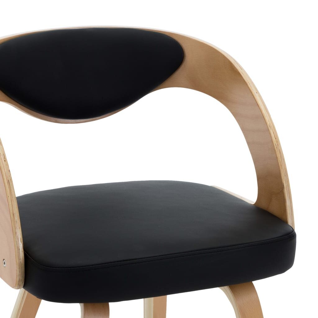Valgomojo kėdės, 2vnt., juodos, išlenkta med. ir dirbt. oda kaina ir informacija | Virtuvės ir valgomojo kėdės | pigu.lt