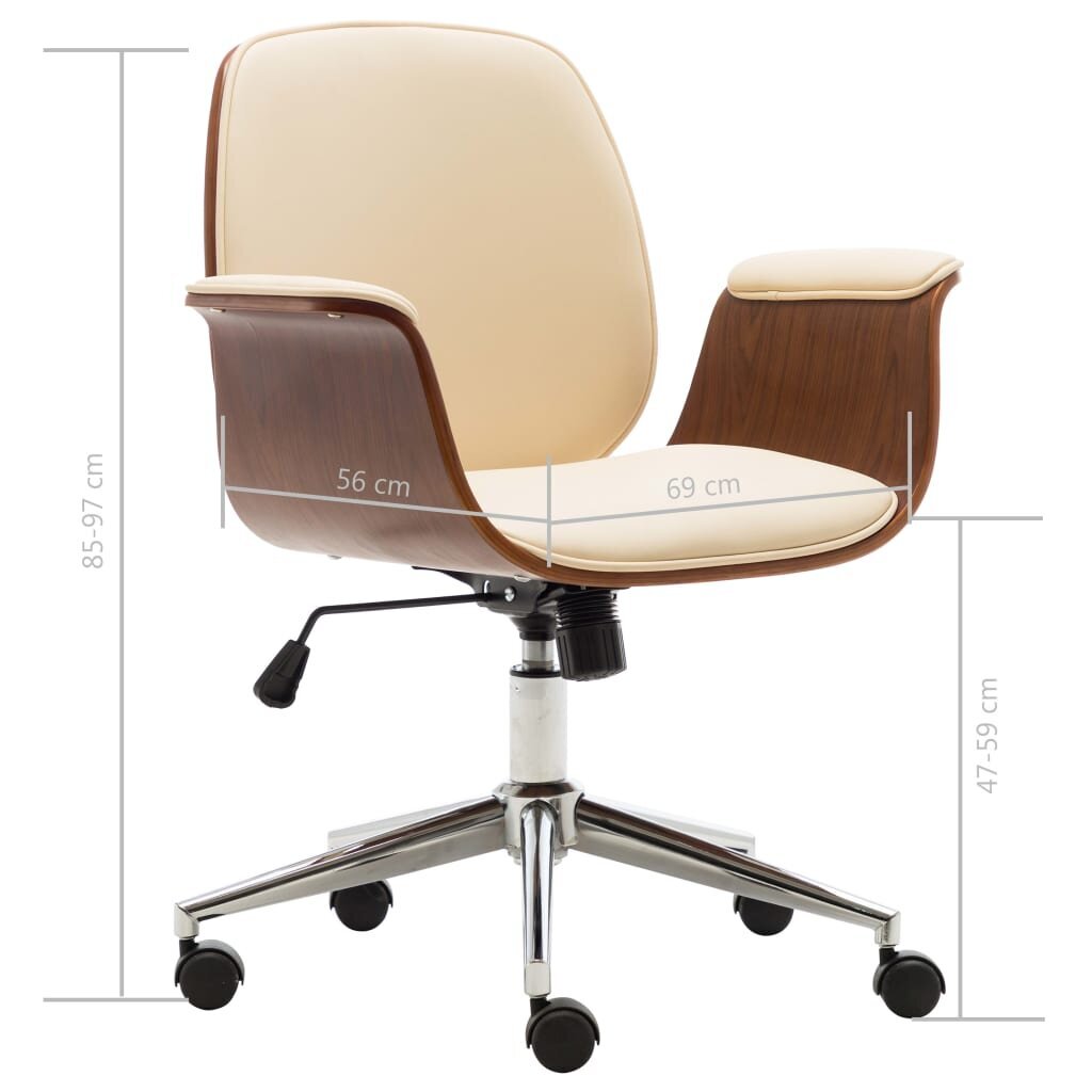 Biuro kėdė, kreminės spalvos цена и информация | Biuro kėdės | pigu.lt