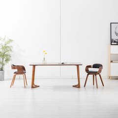 Valgomojo kėdė, tamsiai pilka, audinys ir lenkta mediena цена и информация | Стулья для кухни и столовой | pigu.lt