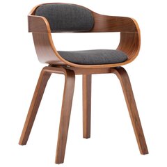 Valgomojo kėdė, tamsiai pilka, audinys ir lenkta mediena kaina ir informacija | Virtuvės ir valgomojo kėdės | pigu.lt