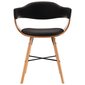Valgomojo kėdės, 2vnt., juodos spalvos, dirbtinė oda ir mediena kaina ir informacija | Virtuvės ir valgomojo kėdės | pigu.lt