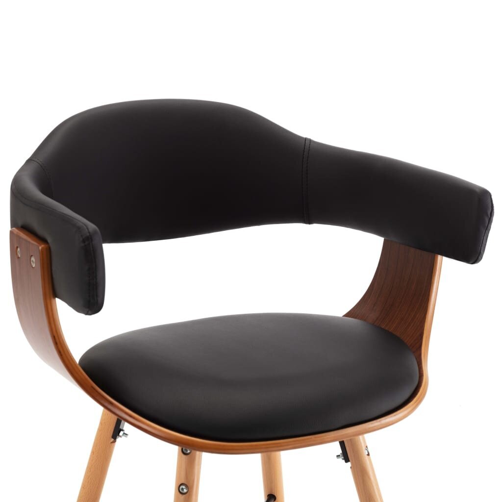 Valgomojo kėdės, 2vnt., juodos spalvos, dirbtinė oda ir mediena kaina ir informacija | Virtuvės ir valgomojo kėdės | pigu.lt
