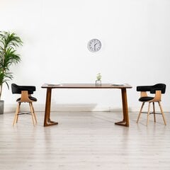 Valgomojo kėdės, 2vnt., juodos spalvos, dirbtinė oda ir mediena цена и информация | Стулья для кухни и столовой | pigu.lt
