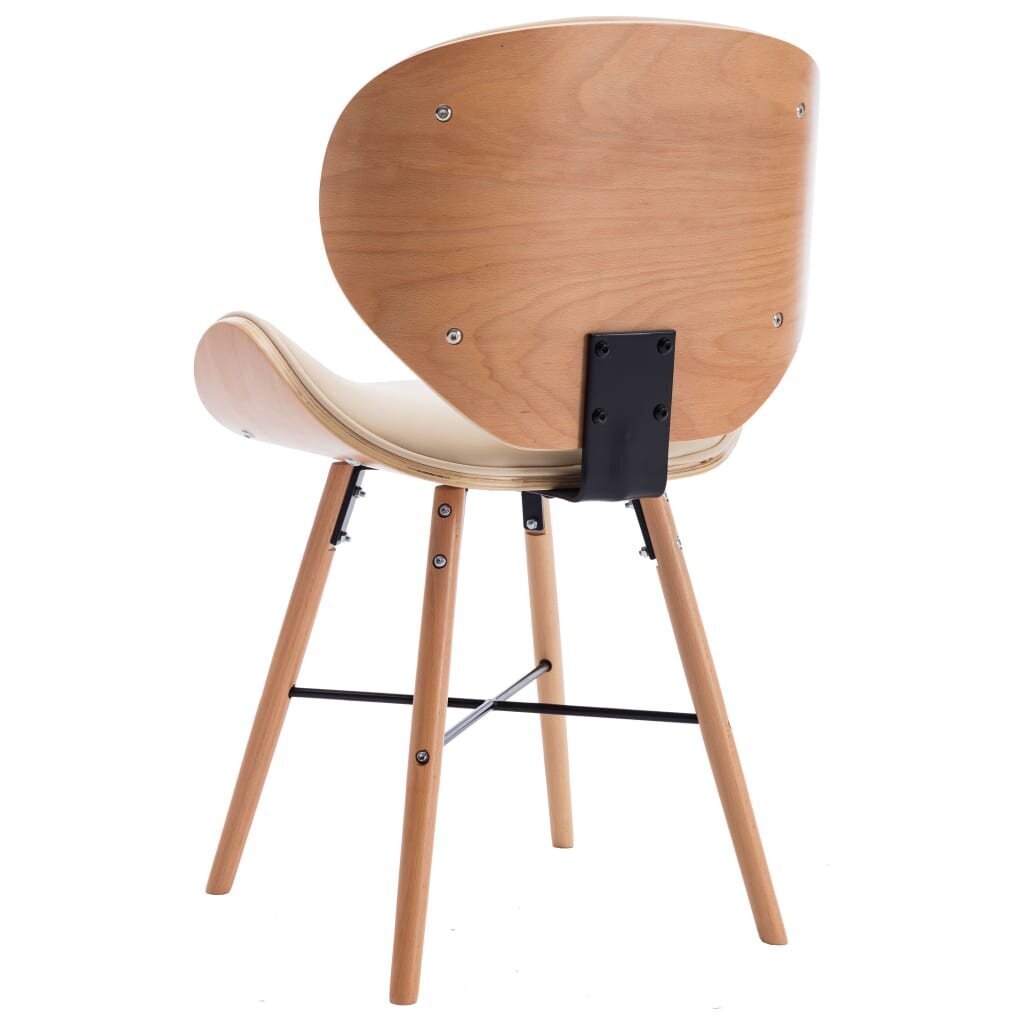 Valgomojo kėdės, 2 vnt., kreminės, dirbtinė oda ir mediena kaina ir informacija | Virtuvės ir valgomojo kėdės | pigu.lt