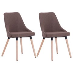 Valgomojo kėdės, 2 vnt., rudos spalvos, audinys kaina ir informacija | Virtuvės ir valgomojo kėdės | pigu.lt