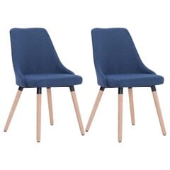 Valgomojo kėdės, 2 vnt., mėlynos, audinys kaina ir informacija | Virtuvės ir valgomojo kėdės | pigu.lt