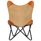 vidaXL Išskleidžiama kėdė, rudos spalvos, tikra oda ir audinys kaina ir informacija | Svetainės foteliai | pigu.lt
