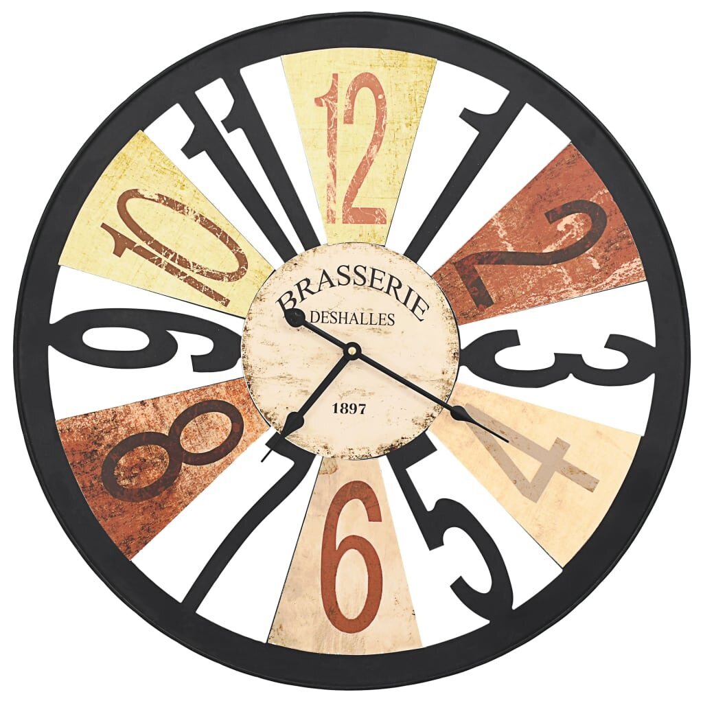 Sieninis laikrodis, įvairių spalvų, 60 cm, metalas цена и информация | Laikrodžiai | pigu.lt
