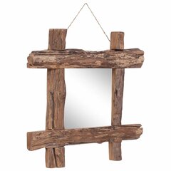 Veidrodis iš rąstų, 50x50cm, medienos masyvas, цена и информация | Зеркала | pigu.lt
