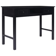 Rašomasis stalas, 110x45x76 cm, juodas цена и информация | Компьютерные, письменные столы | pigu.lt