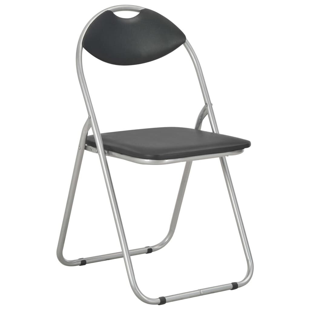 Sulankstomos valgomojo kėdės, 2 vnt., juodos kaina ir informacija | Virtuvės ir valgomojo kėdės | pigu.lt