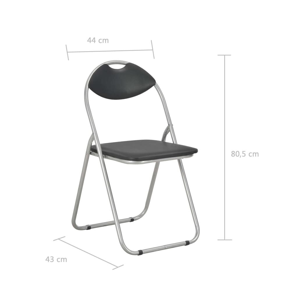 Sulankstomos valgomojo kėdės, 2 vnt., juodos kaina ir informacija | Virtuvės ir valgomojo kėdės | pigu.lt