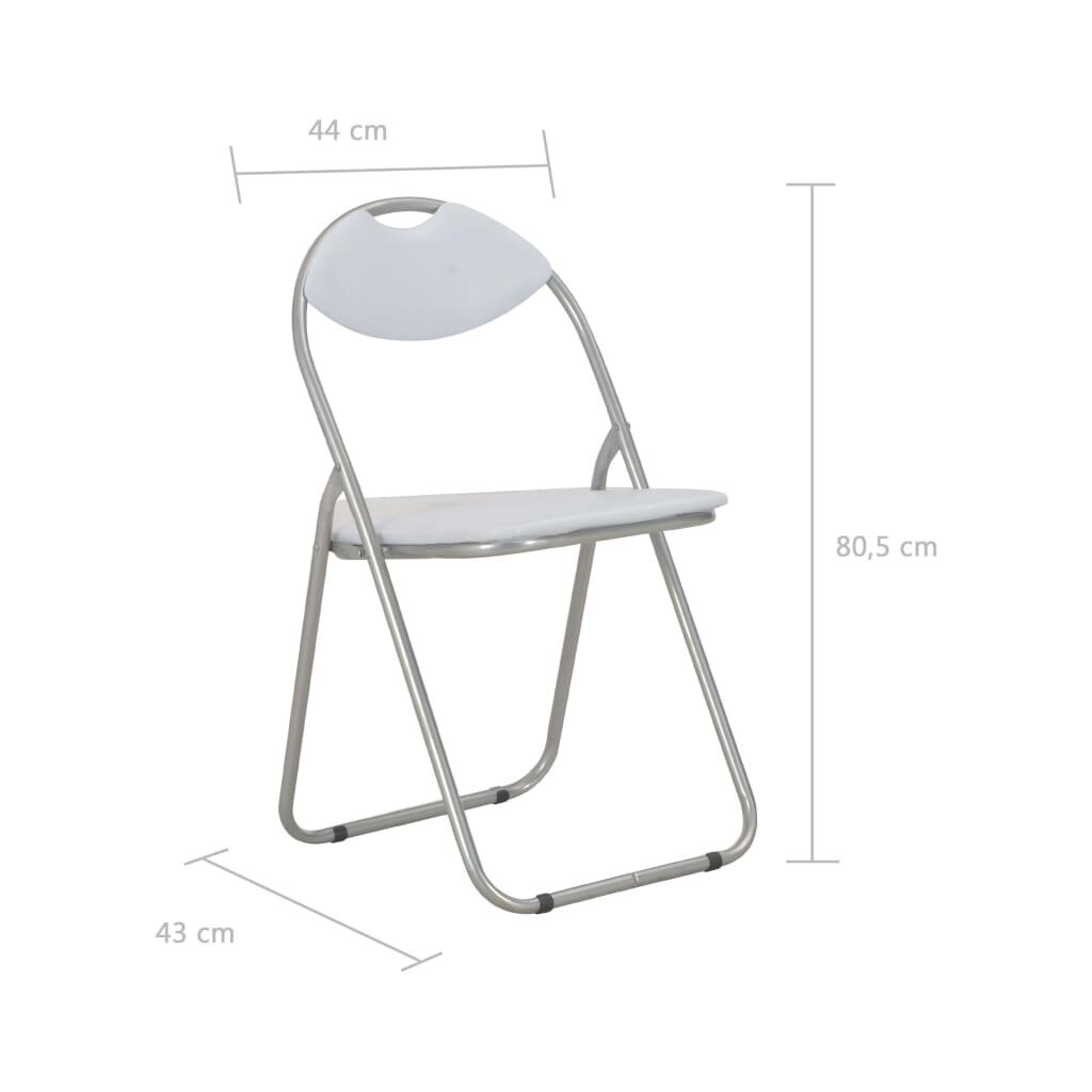 Sulankstomos valgomojo kėdės, 6 vnt., baltos kaina ir informacija | Virtuvės ir valgomojo kėdės | pigu.lt