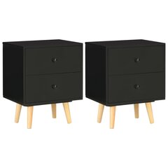 Naktinės spintelės 40x30x50 cm juodos цена и информация | Прикроватные тумбочки | pigu.lt