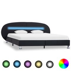 Каркас кровати со светодиодным освешением, черный, 120x200 см цена и информация | Кровати | pigu.lt