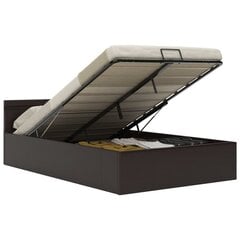 Каркас кровати со светодиодной лентой, 140x200 см, искусственная кожа цена и информация | Кровати | pigu.lt