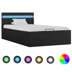 Каркас кровати со светодиодом и гидравлическим ящиком для хранения, серый, 90x200 см цена и информация | Кровати | pigu.lt