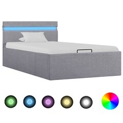 Каркас кровати со светодиодной подсветкой и ящиком для хранения, 90x200 см, серый цена и информация | Кровати | pigu.lt
