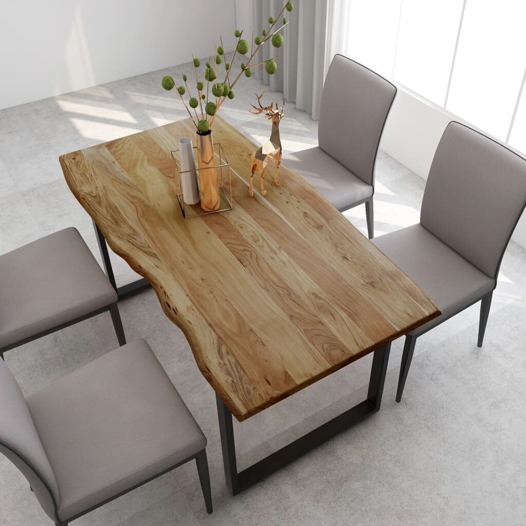Valgomojo stalas, 160x80x76 cm, rudas kaina | pigu.lt