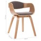 Valgomojo kėdės, 2vnt., taupe, išlenkta mediena ir audinys kaina ir informacija | Virtuvės ir valgomojo kėdės | pigu.lt