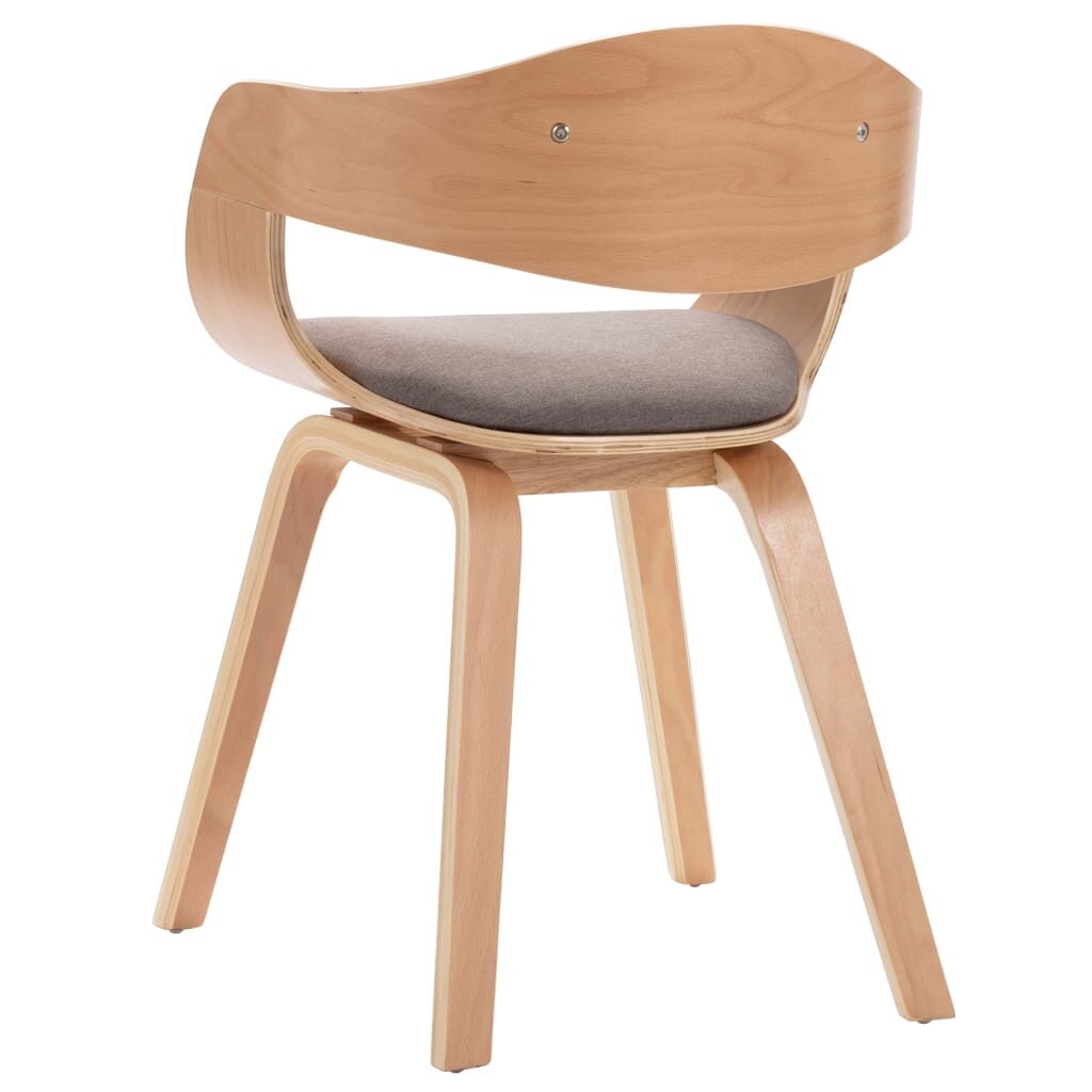 Valgomojo kėdės, 2vnt., taupe, išlenkta mediena ir audinys kaina ir informacija | Virtuvės ir valgomojo kėdės | pigu.lt