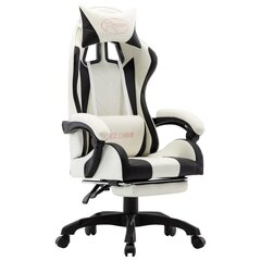 vidaXL Žaidimų kėdė su pakoja, juoda ir balta, dirbtinė oda kaina ir informacija | Biuro kėdės | pigu.lt