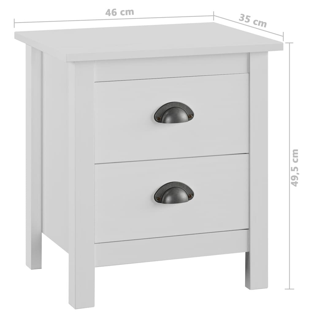 Naktiniai staliukai Hill Range 46x35x50 cm balti 2 vnt. kaina ir informacija | Spintelės prie lovos | pigu.lt