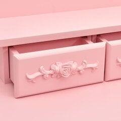 Kosmetinio staliuko rinkinys 50x59x136 cm rožinis цена и информация | Туалетные столики | pigu.lt