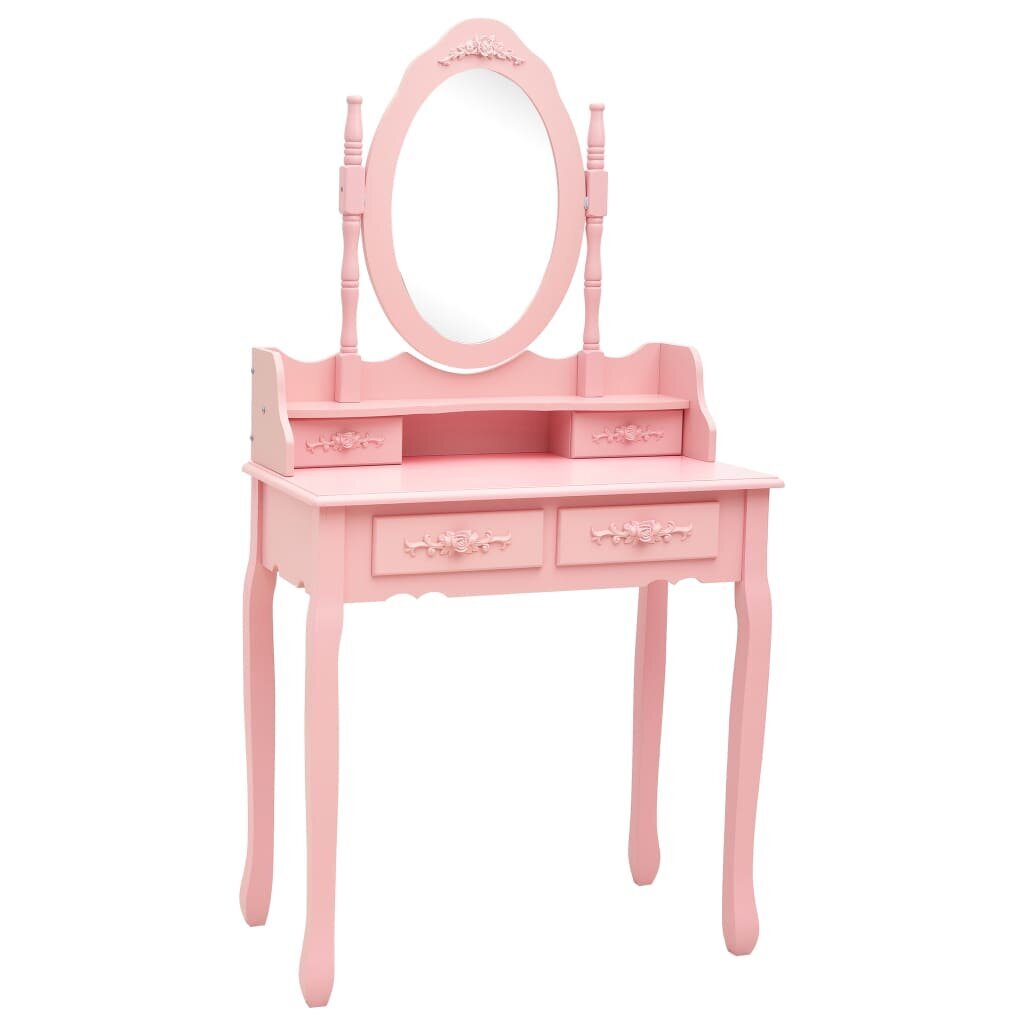 Kosmetinio staliuko rinkinys 75x69x140 cm rožinis kaina ir informacija | Kosmetiniai staliukai | pigu.lt