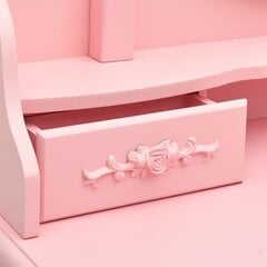Kosmetinio staliuko rinkinys 75x69x140 cm rožinis цена и информация | Туалетные столики | pigu.lt